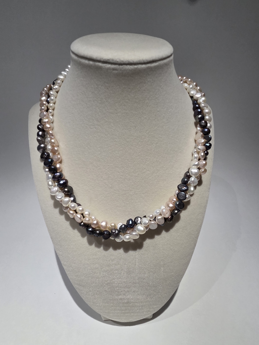 Multi-Color Freshwater Pearl Twist Necklace - Unbranded